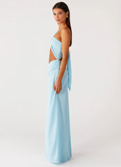 Cindelle One Shoulder Maxi Dress - Turquoise