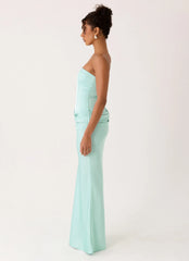 Adara Corset Maxi Dress - Aqua