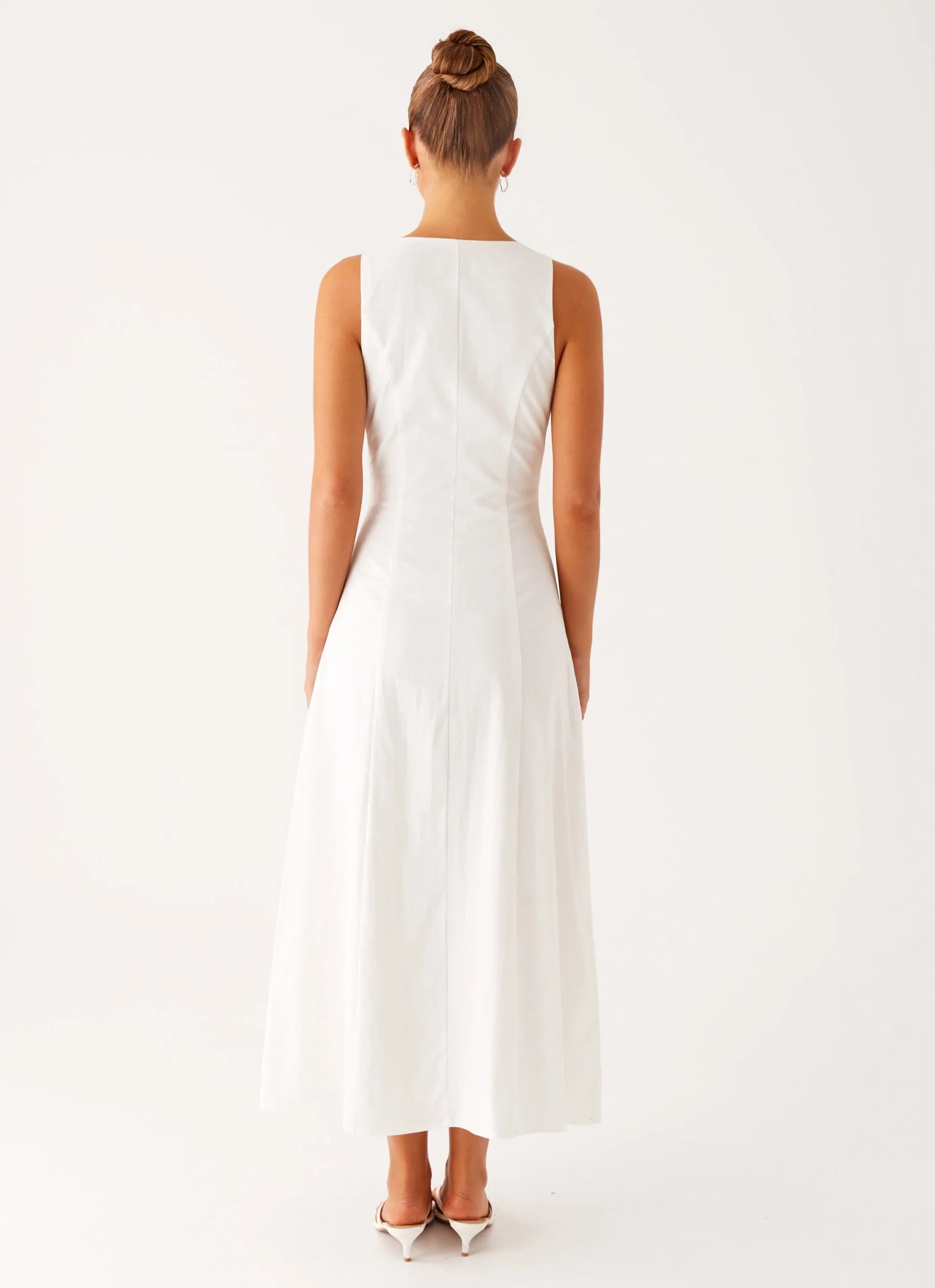 Tamsin Linen Maxi Dress - White