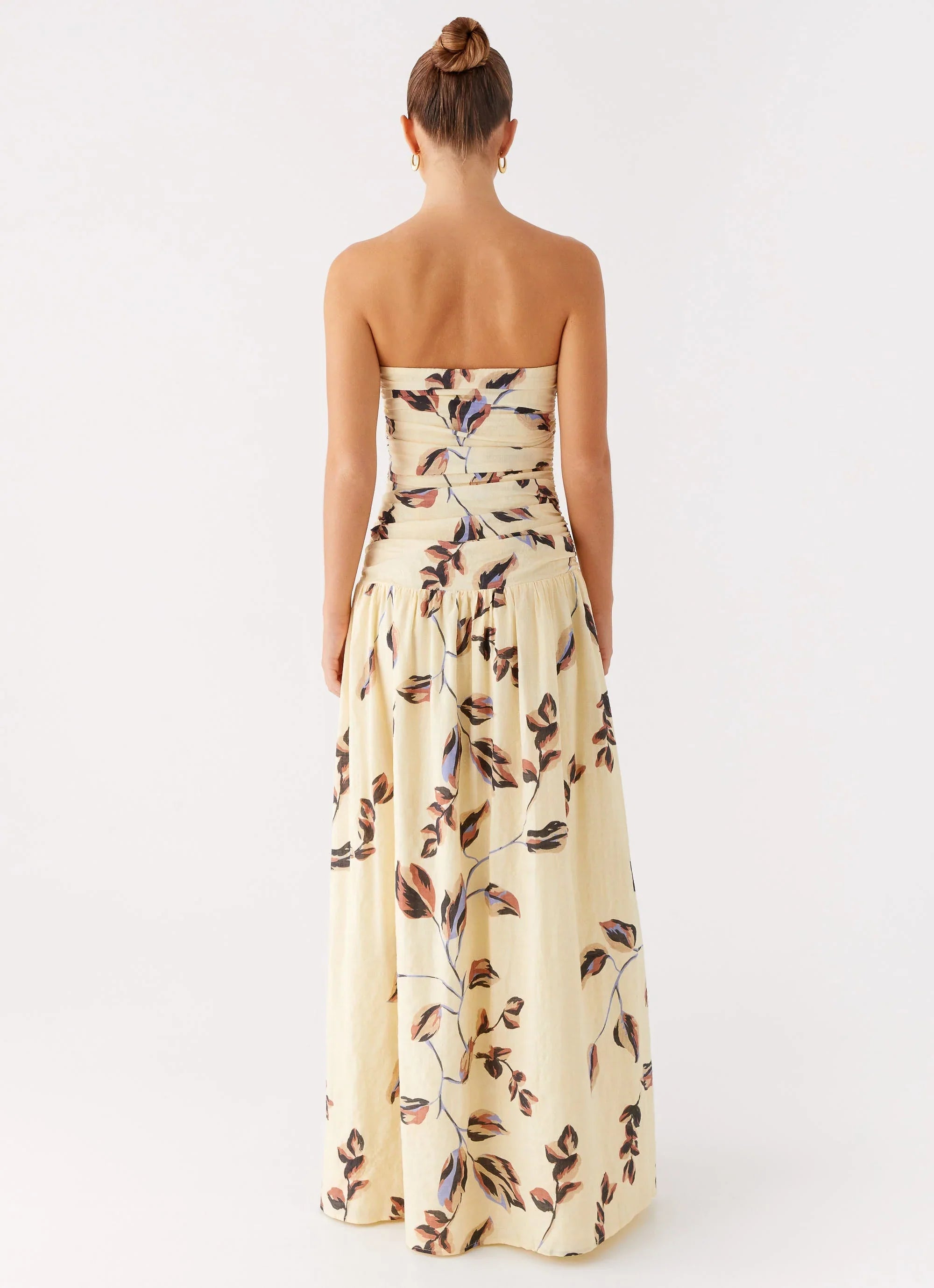 Rhea Ruched Maxi Dress - Buttercream Bliss