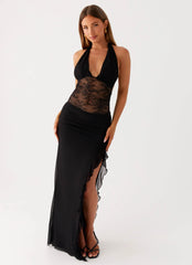 Wrenna Halter Neck Maxi Dress - Black