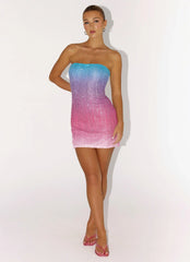 Step Closer Sequin Knit Mini Dress - Disco Ombre