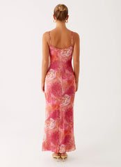 Kasey Midi Dress - Flamingo Fling