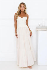 Antique Roses Lace Maxi Dress Cream