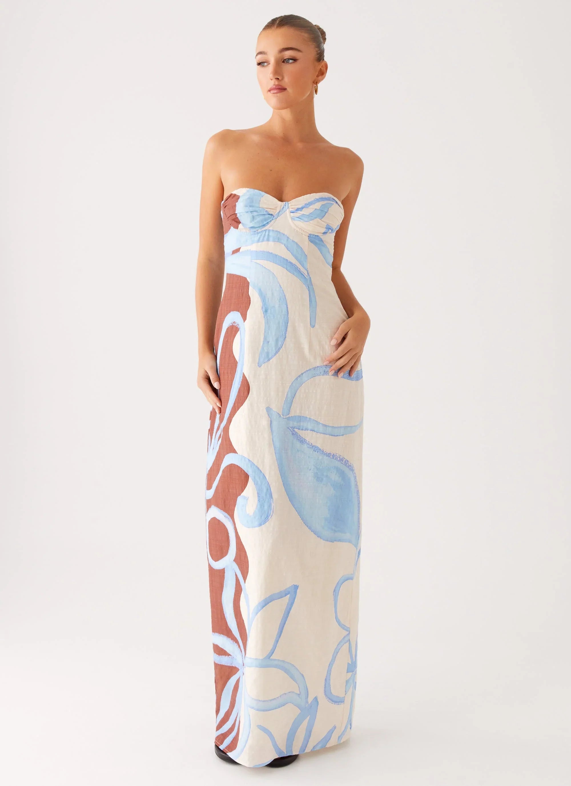 Raiden Maxi Dress - Bloom Wave Print