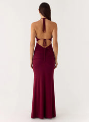 Eyes Closed Maxi Dress - Dark Cherry