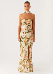 Gali Strapless Maxi Dress - Floral Print
