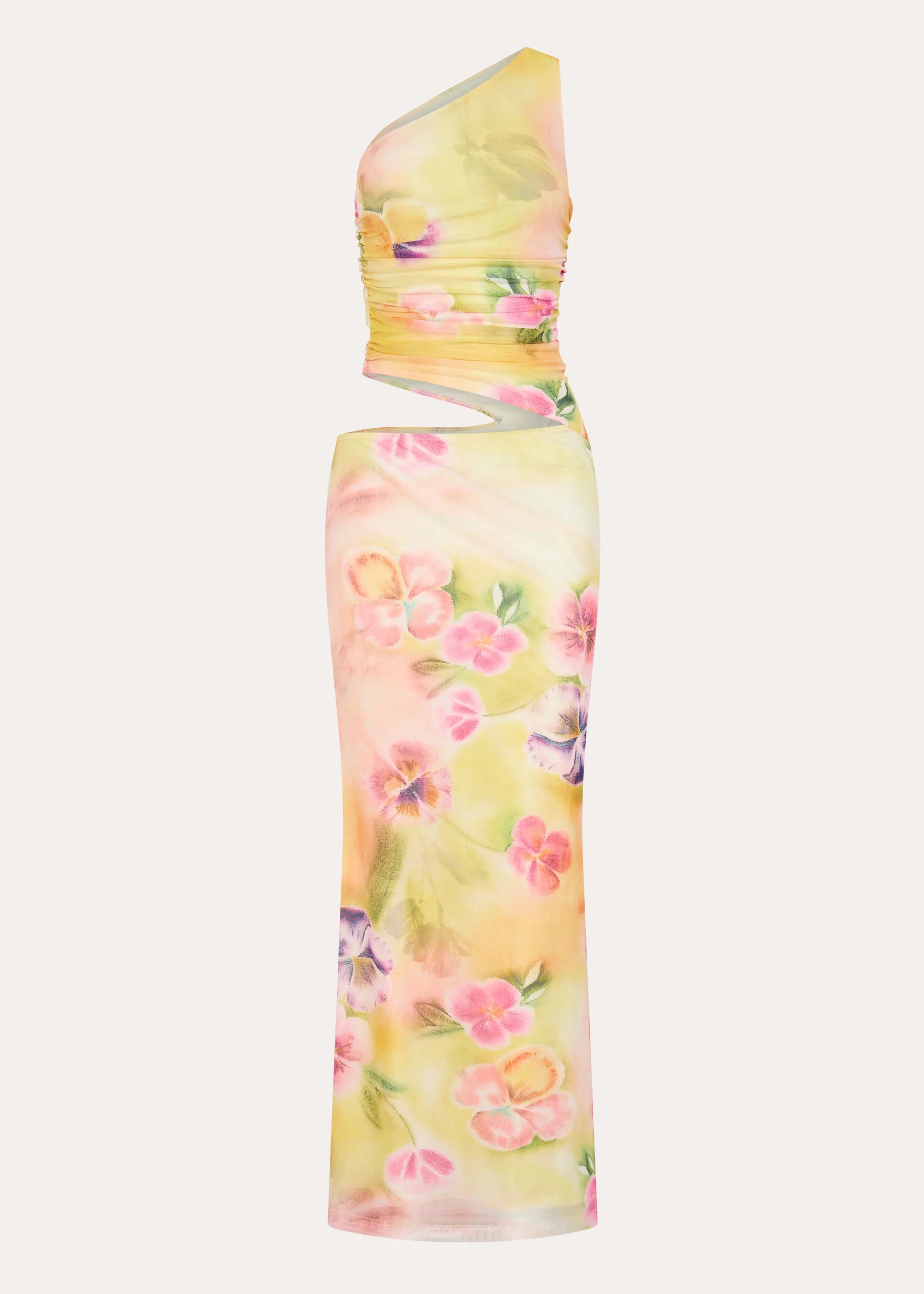 Seranella One Shoulder Maxi Dress - Sunburst Floral