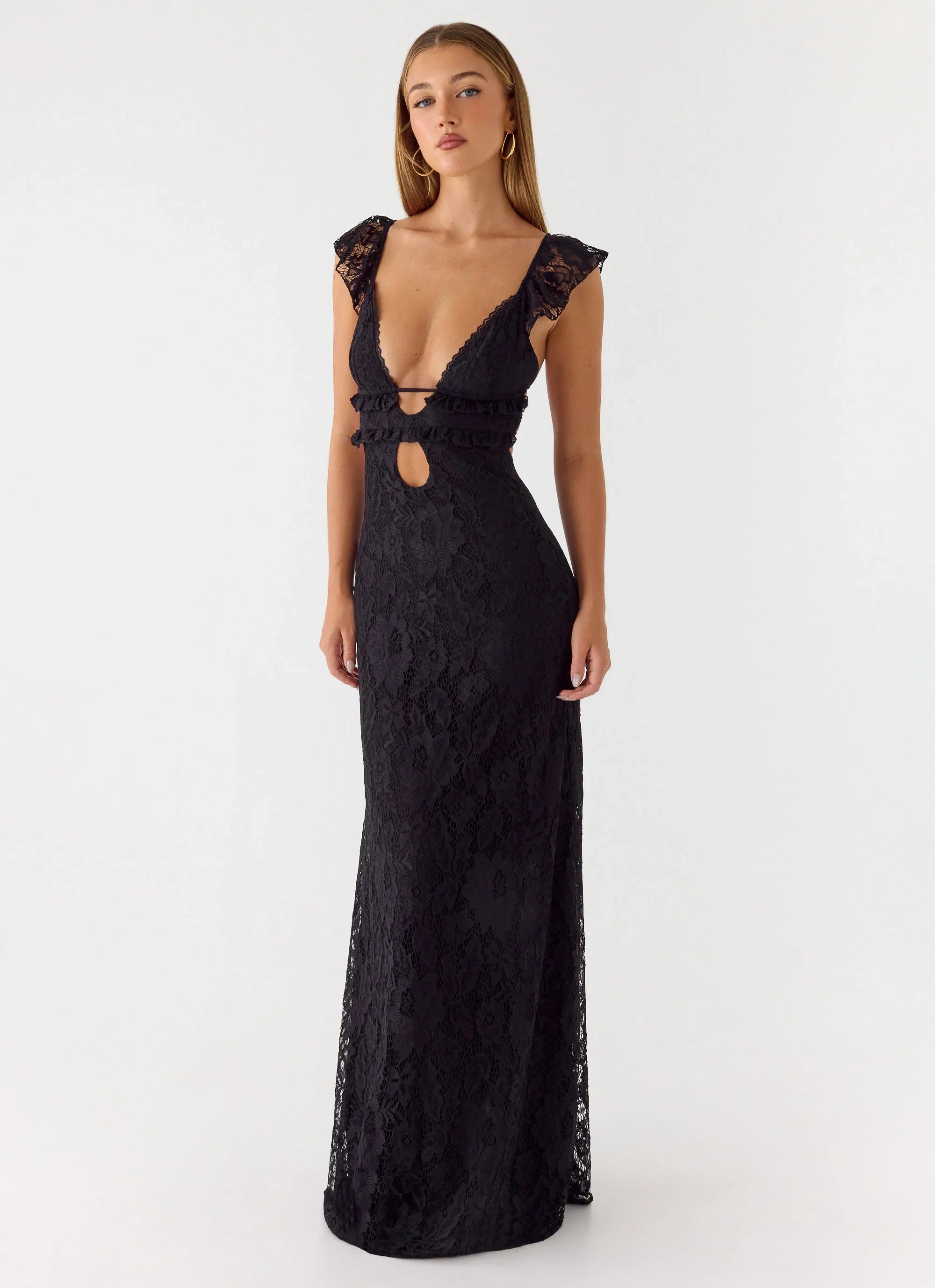 Giulia Lace Maxi Dress - Black