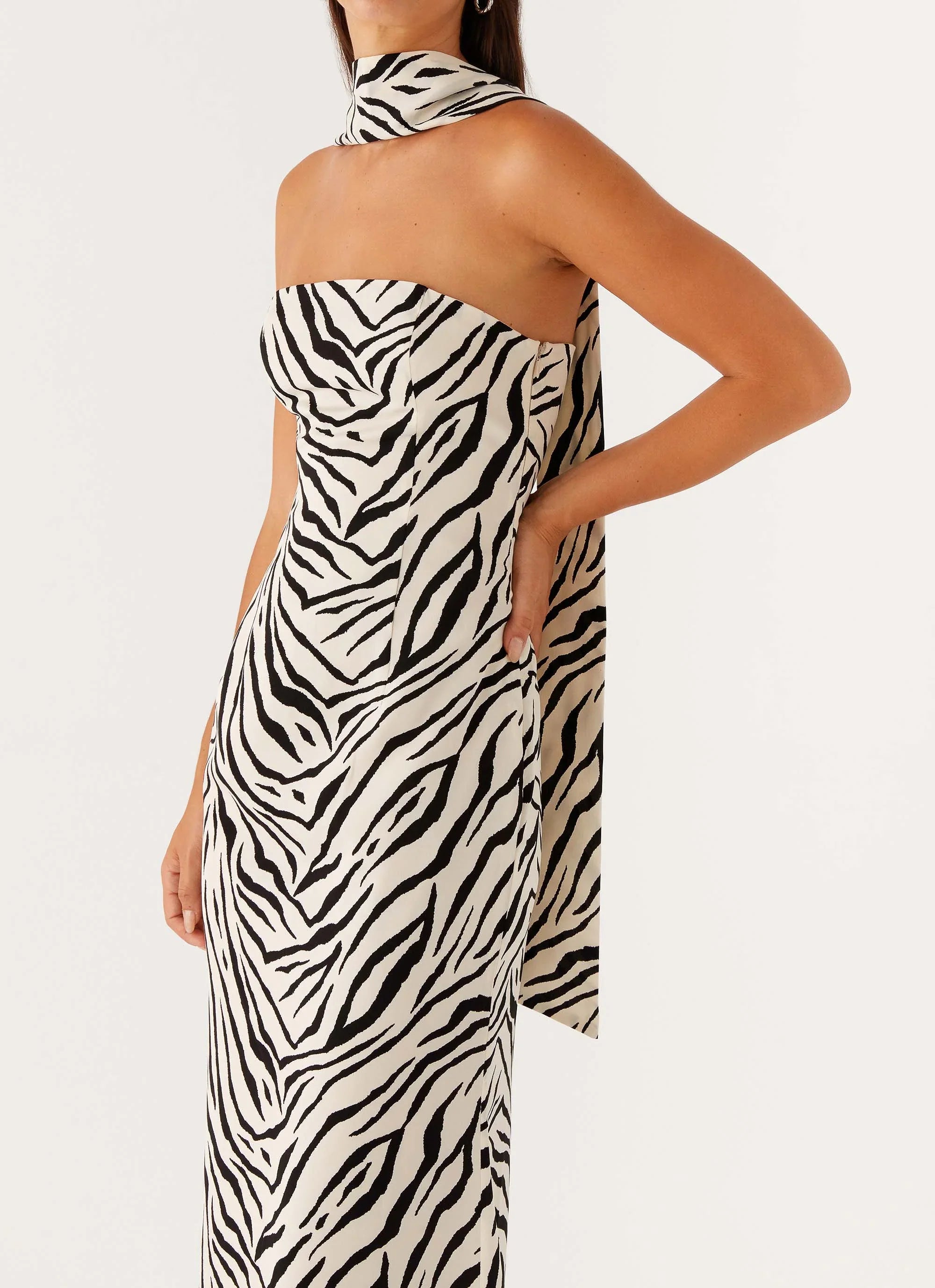 Jigsaw Strapless Maxi Dress - Zebra