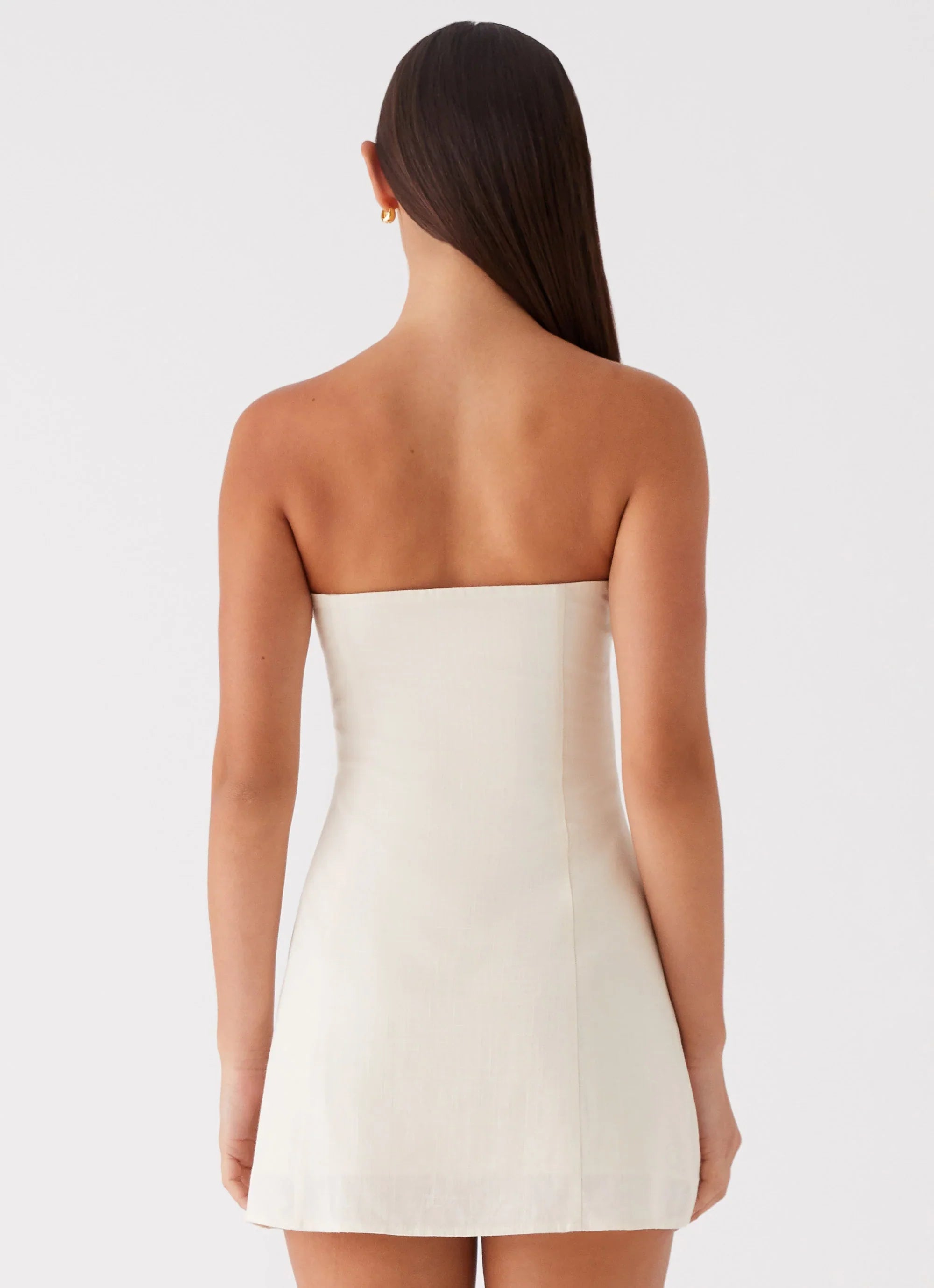 Do It That Way Linen Mini Dress - Ivory
