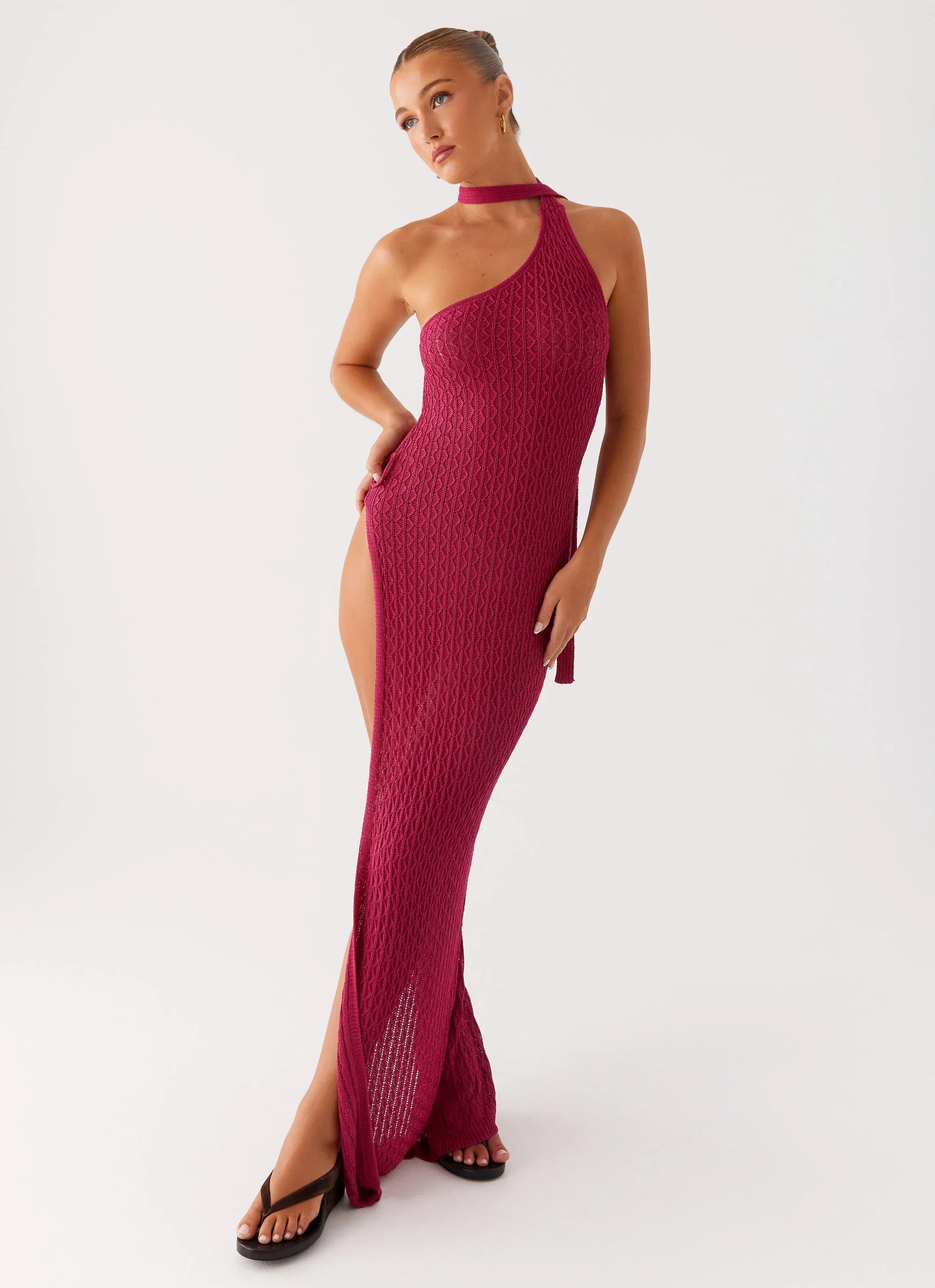 Carryn Knit Maxi Dress - Hot Pink