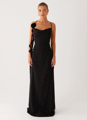 Purely Maxi Dress - Black Polka Dot