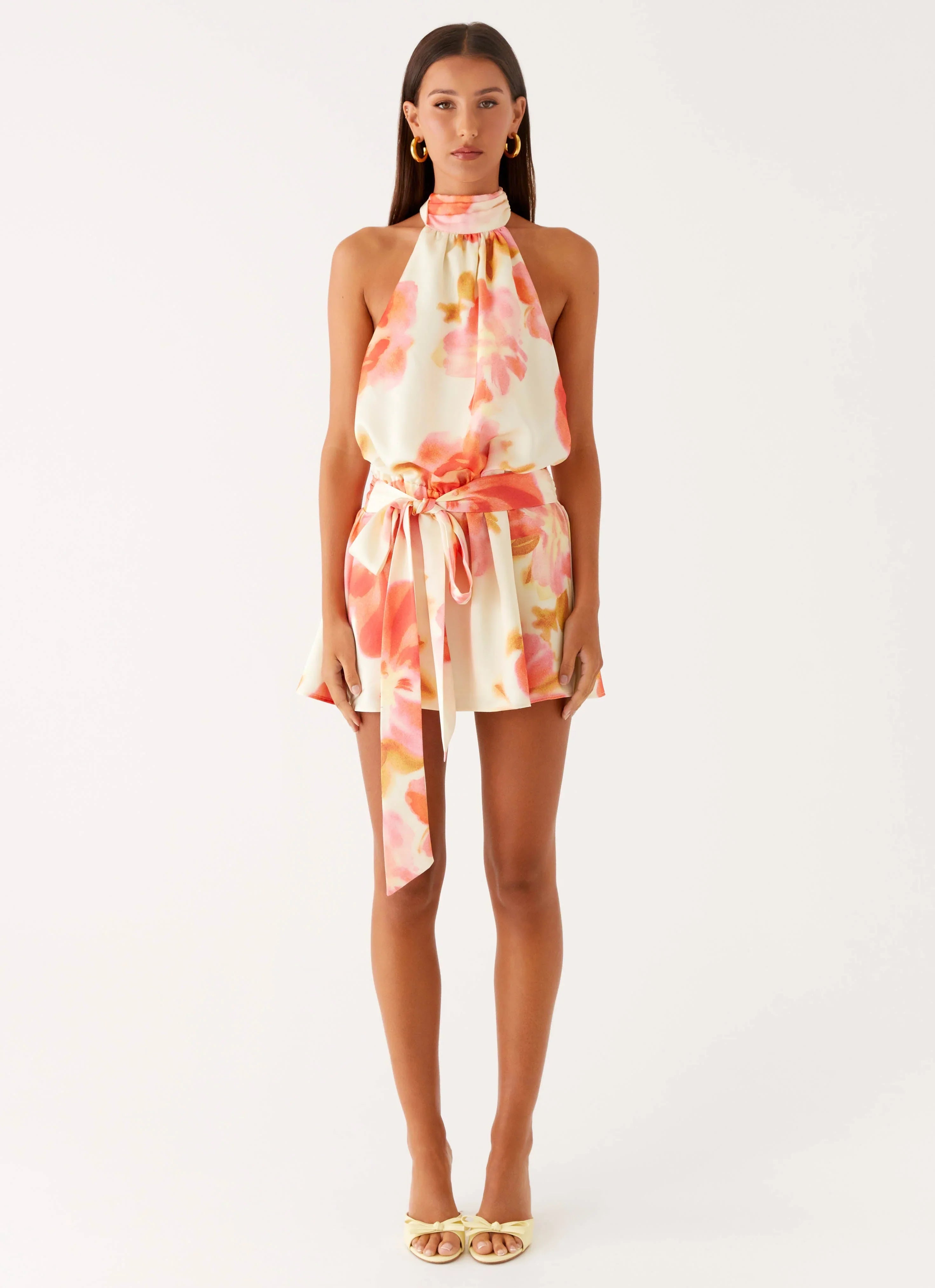 Diablo Backless Mini Dress - Mimosa Blossom