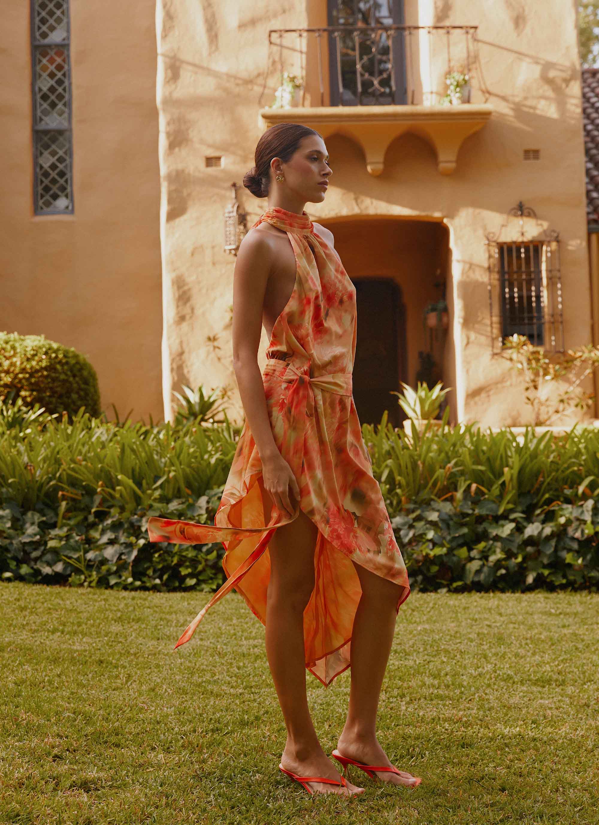 Lou Midi Dress - Sunset Floral
