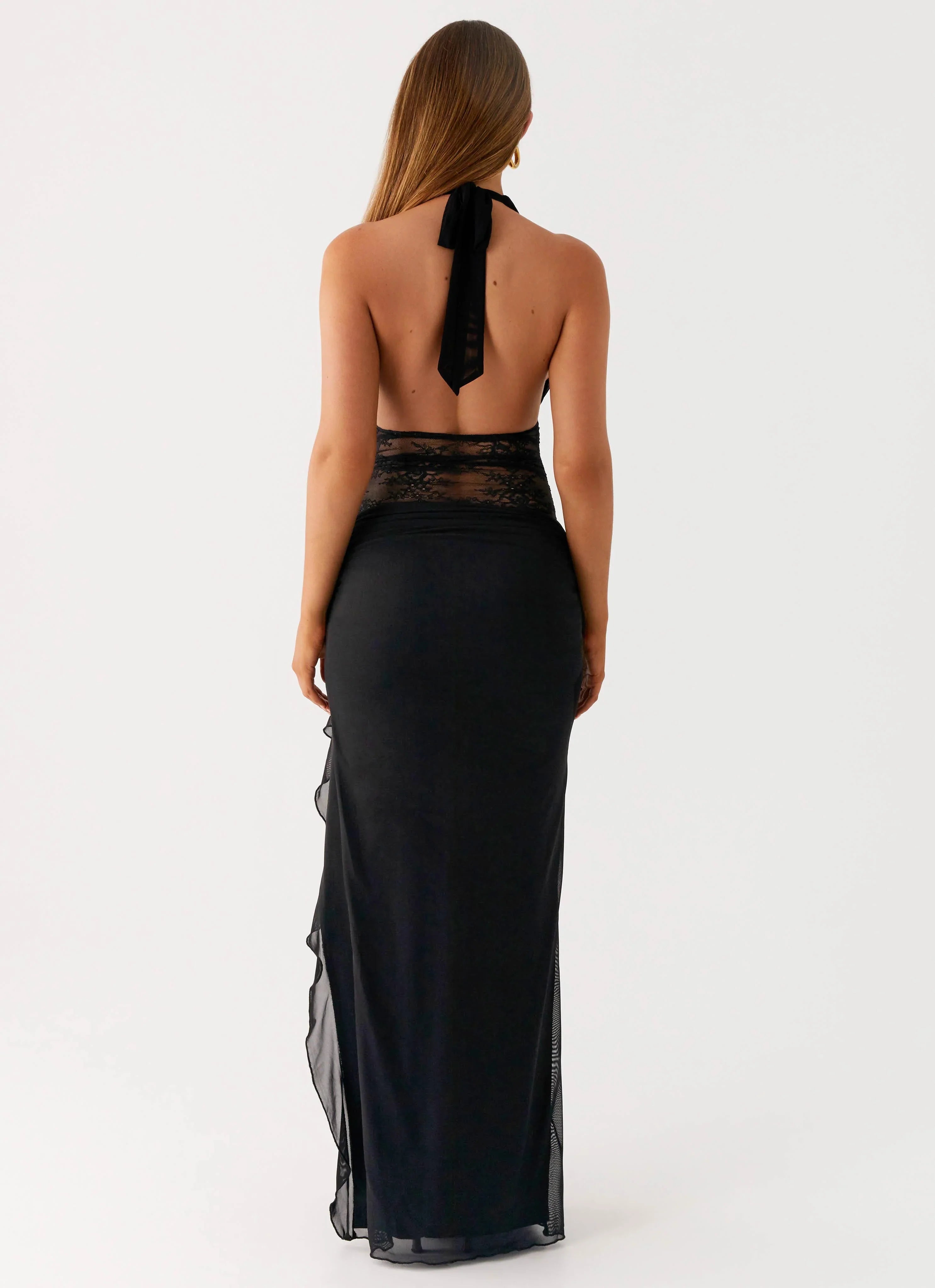 Wrenna Halter Neck Maxi Dress - Black