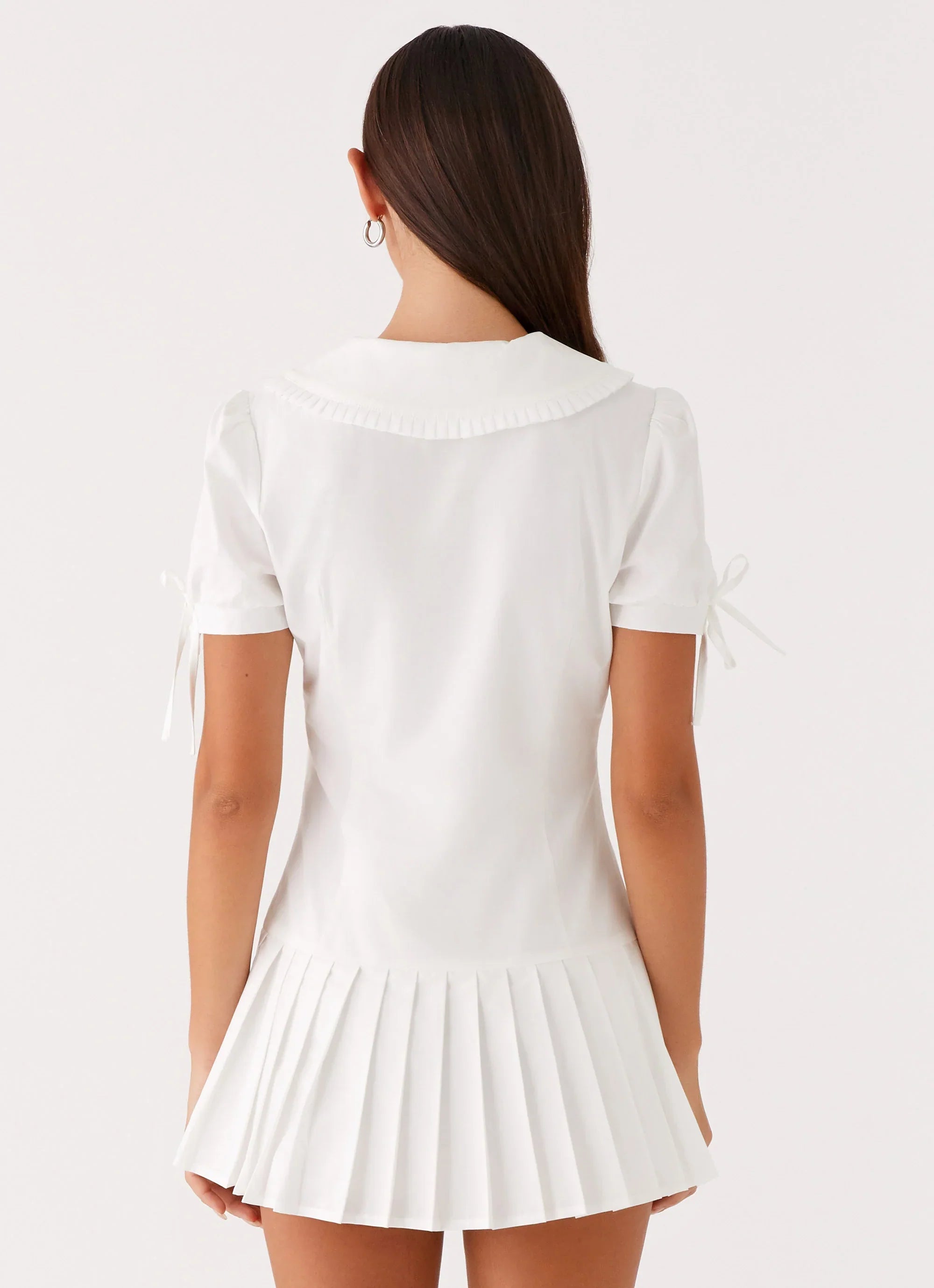 To Us Pleated Mini Dress - White