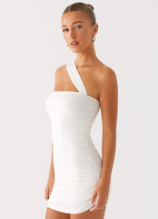 Lena Ruched Mini Dress - Ivory