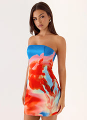 Yuha Strapless Mini Dress - Twilight Petal