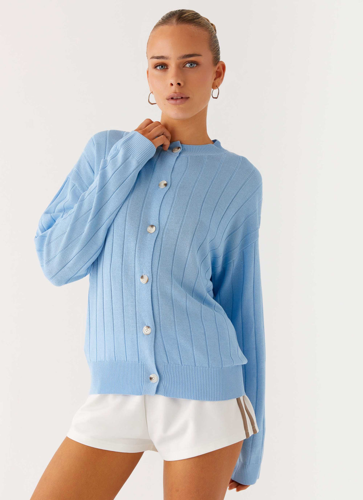 Leo Oversized Cardigan - Sky Blue