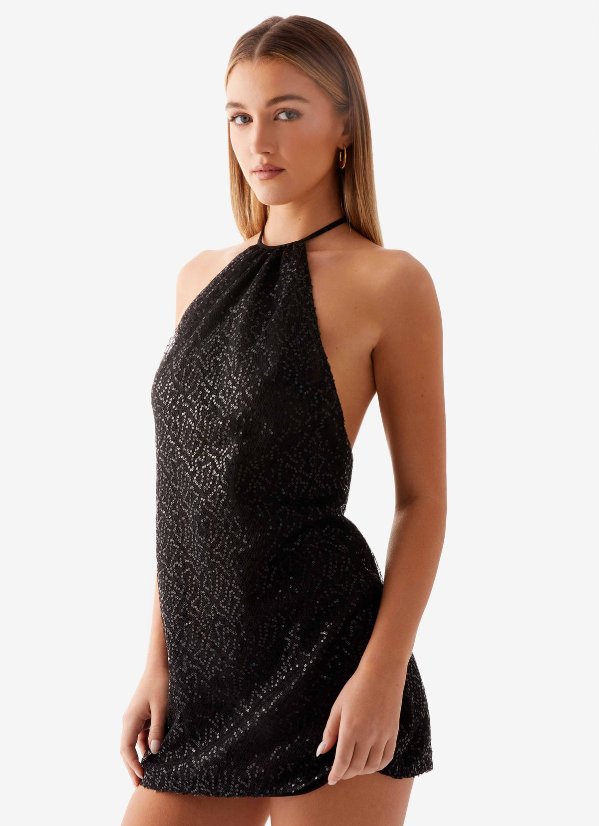 Kingdom Sequin Mini Dress - Black
