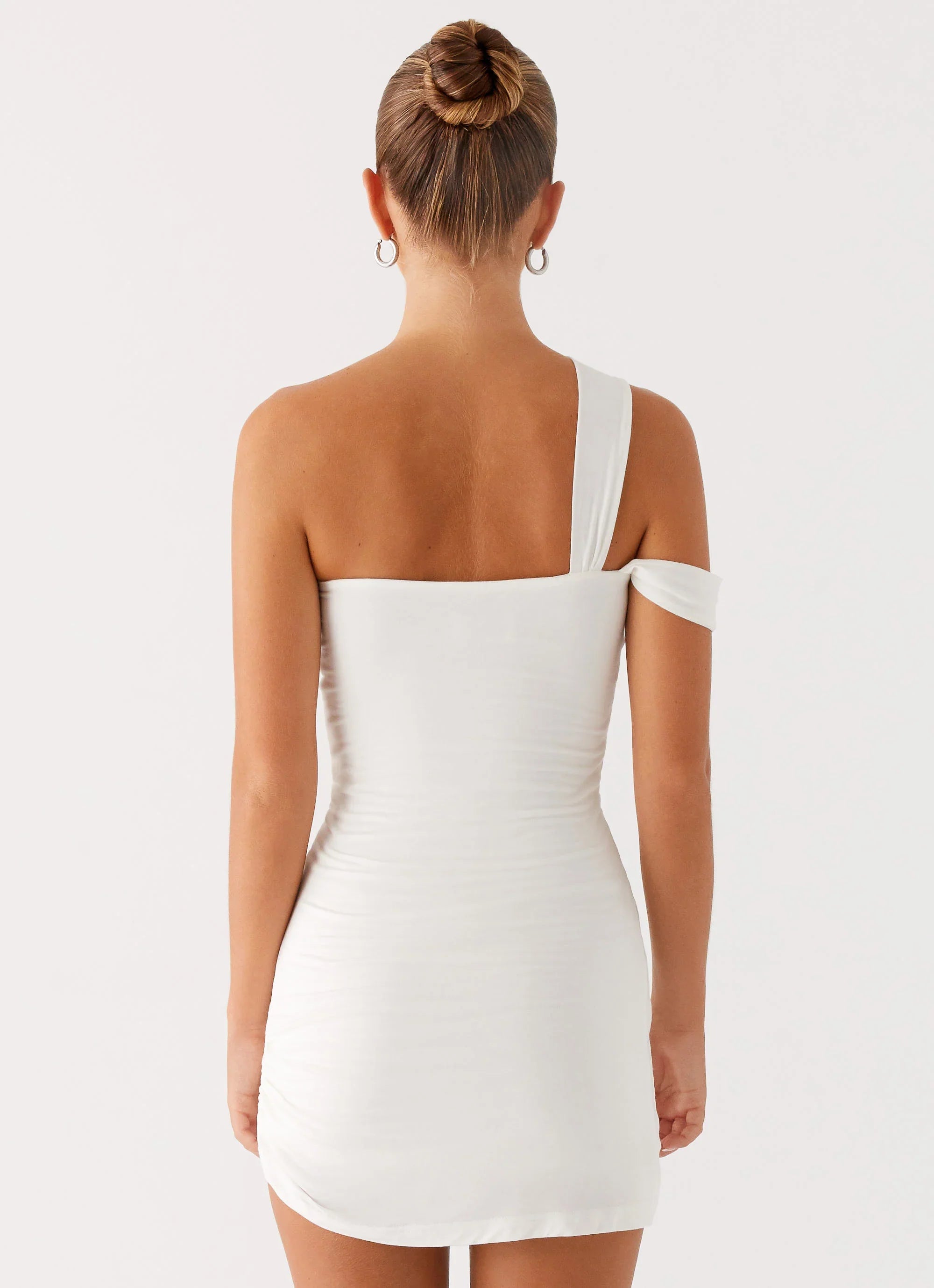 Lena Ruched Mini Dress - Ivory