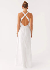 Kiana Halter Maxi Dress - White