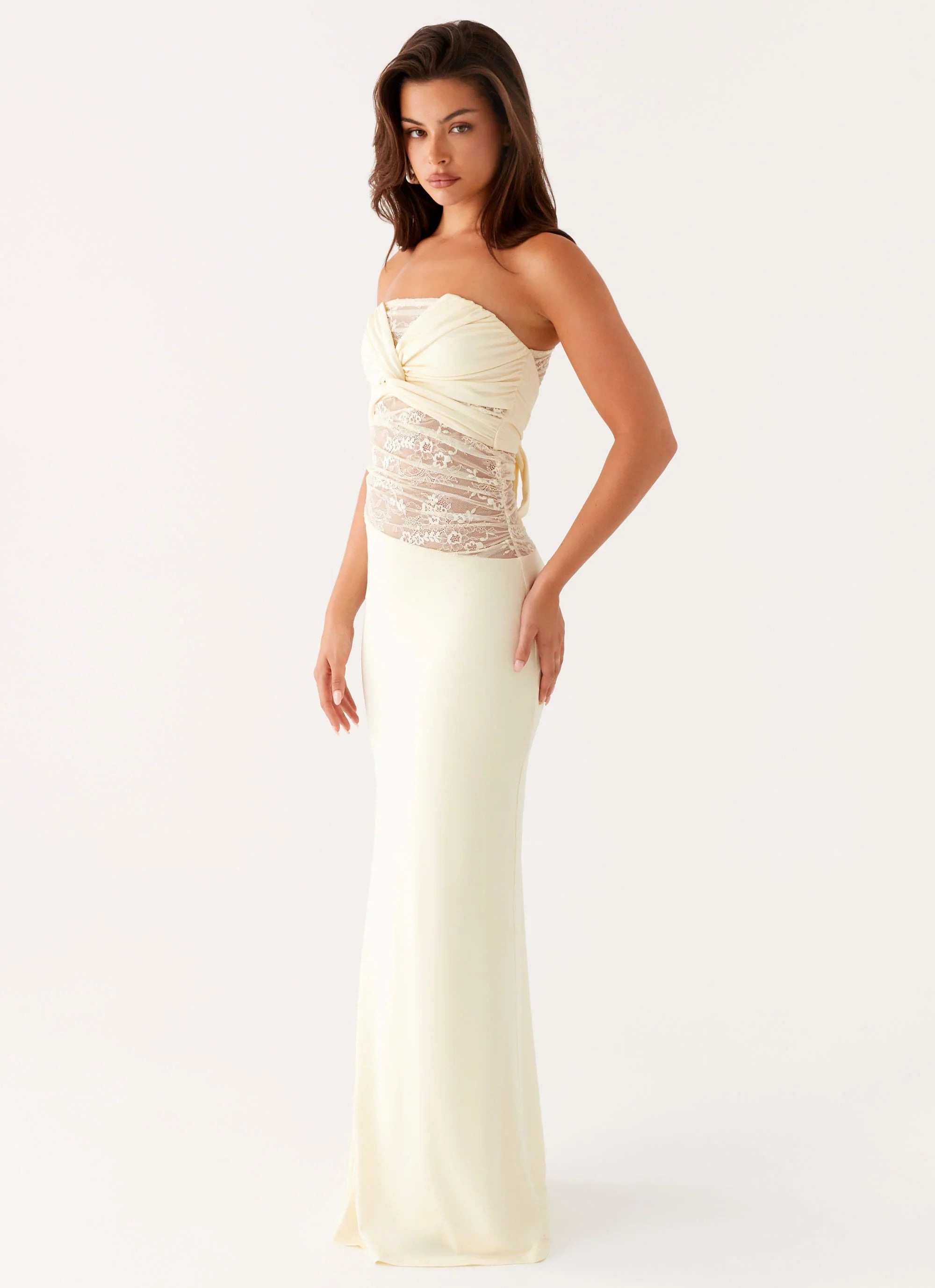 Sweet Energy Strapless Maxi Dress - Yellow