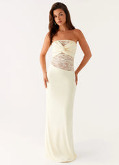 Sweet Energy Strapless Maxi Dress - Yellow