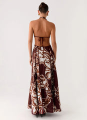 Sonnet Maxi Dress - Espresso Meadow