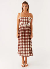 Shyanne Midi Dress - Chocolate Check