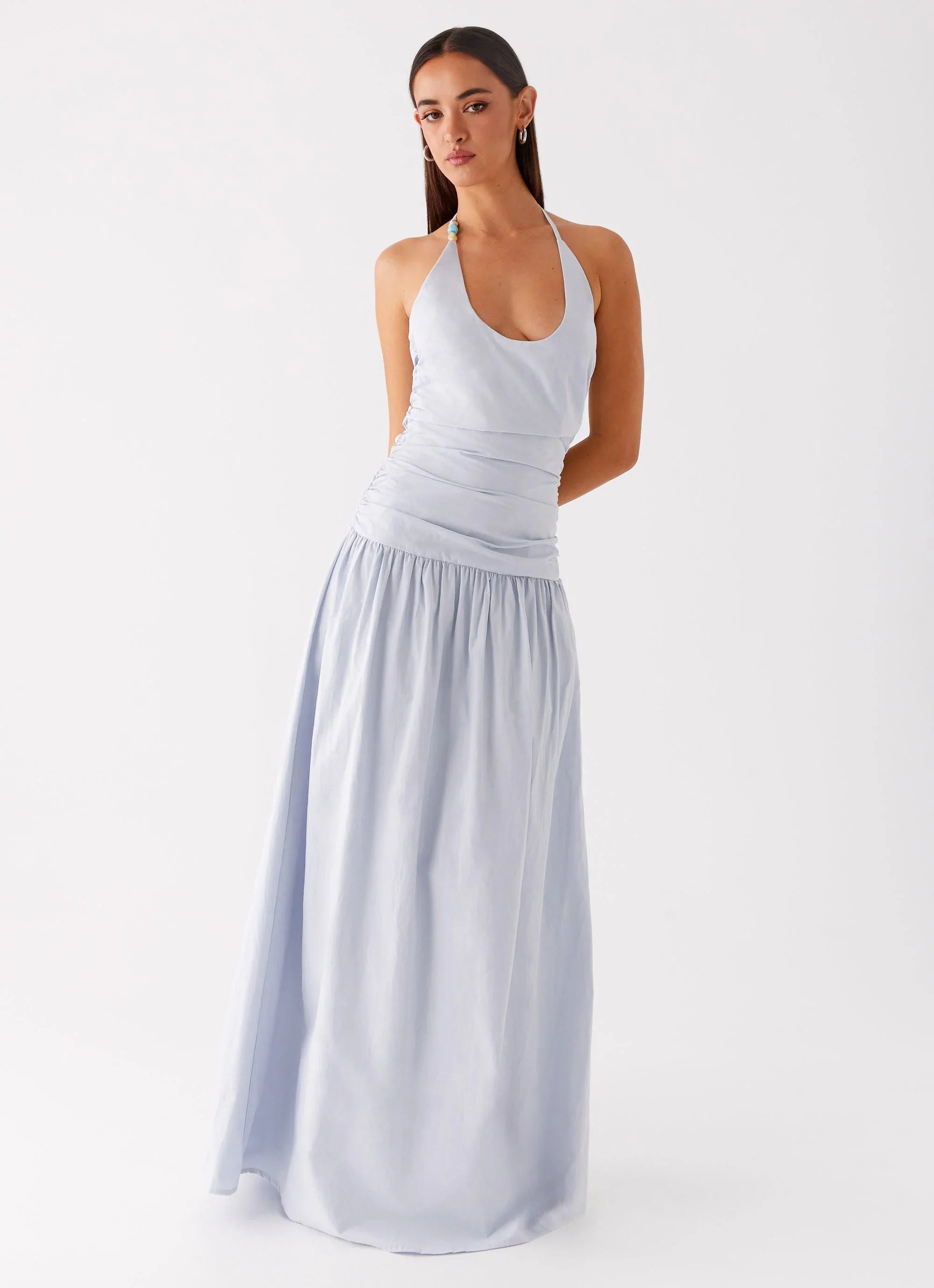 Cristina Halter Maxi Dress - Cornflower Blue