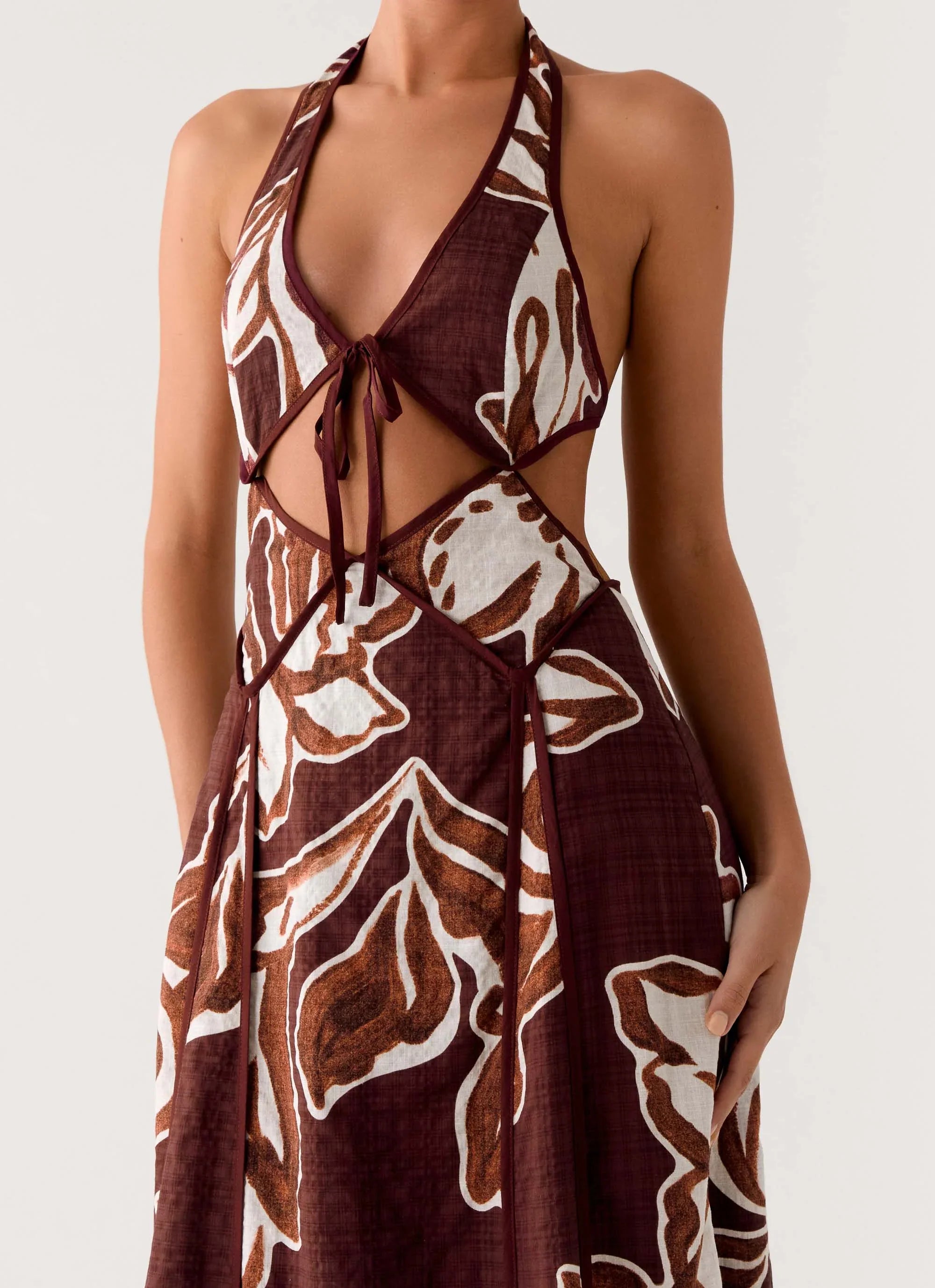 Sonnet Maxi Dress - Espresso Meadow