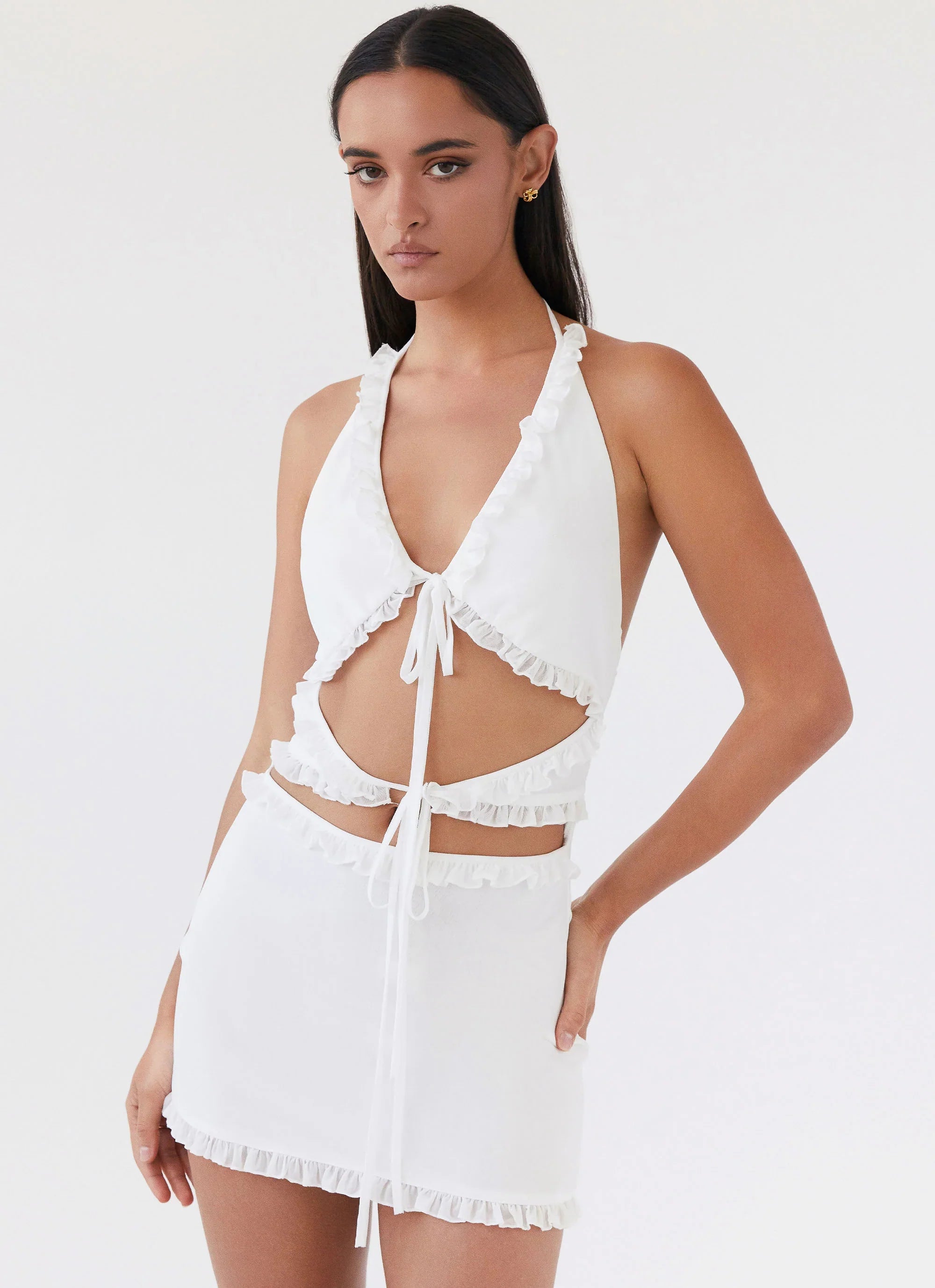Love Exchange Ruffle Mini Dress - White