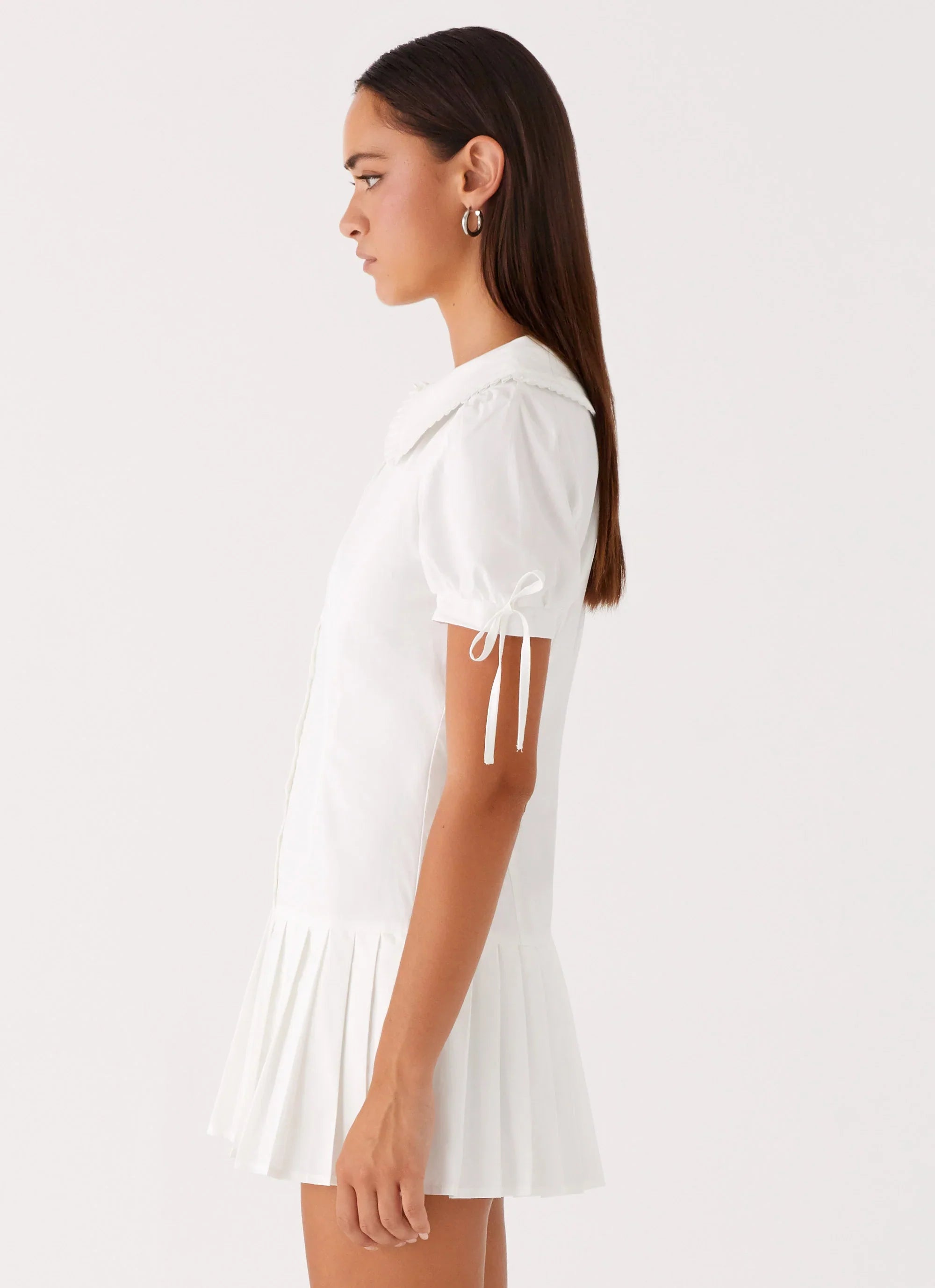 To Us Pleated Mini Dress - White