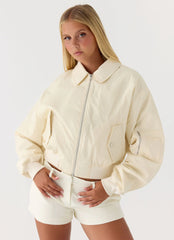 Jameson Bomber Jacket - Ivory