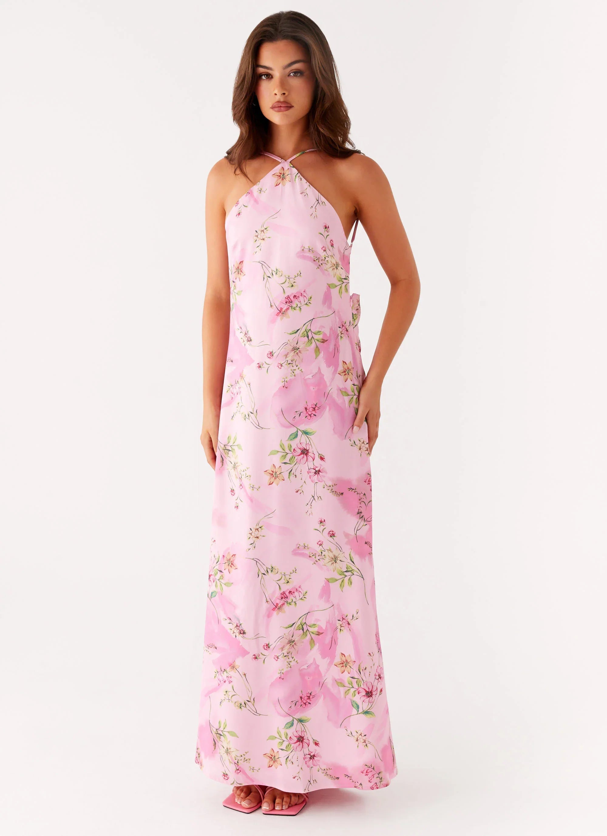 Pascal Maxi Dress - Pink Floral Print