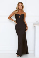 Silken Aurora Strapless Maxi Dress Black