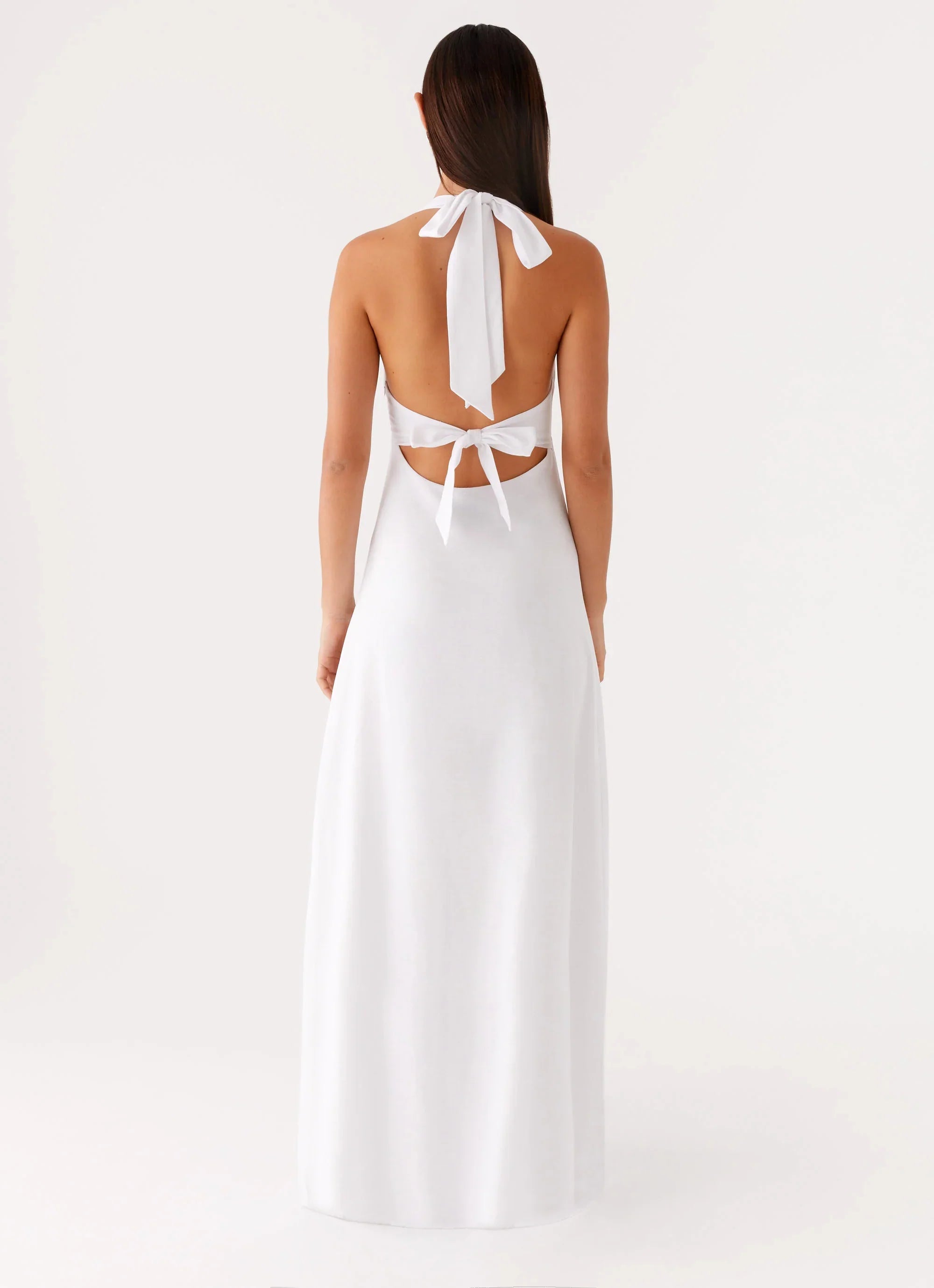 Heavy Hearted Linen Maxi Dress - White
