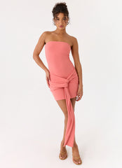 Jiliana Strapless Mini Dress - Coral