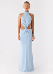 Warning Signs Maxi Dress - Blue