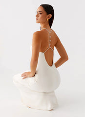 Raffa Pearl Maxi Dress - Ivory