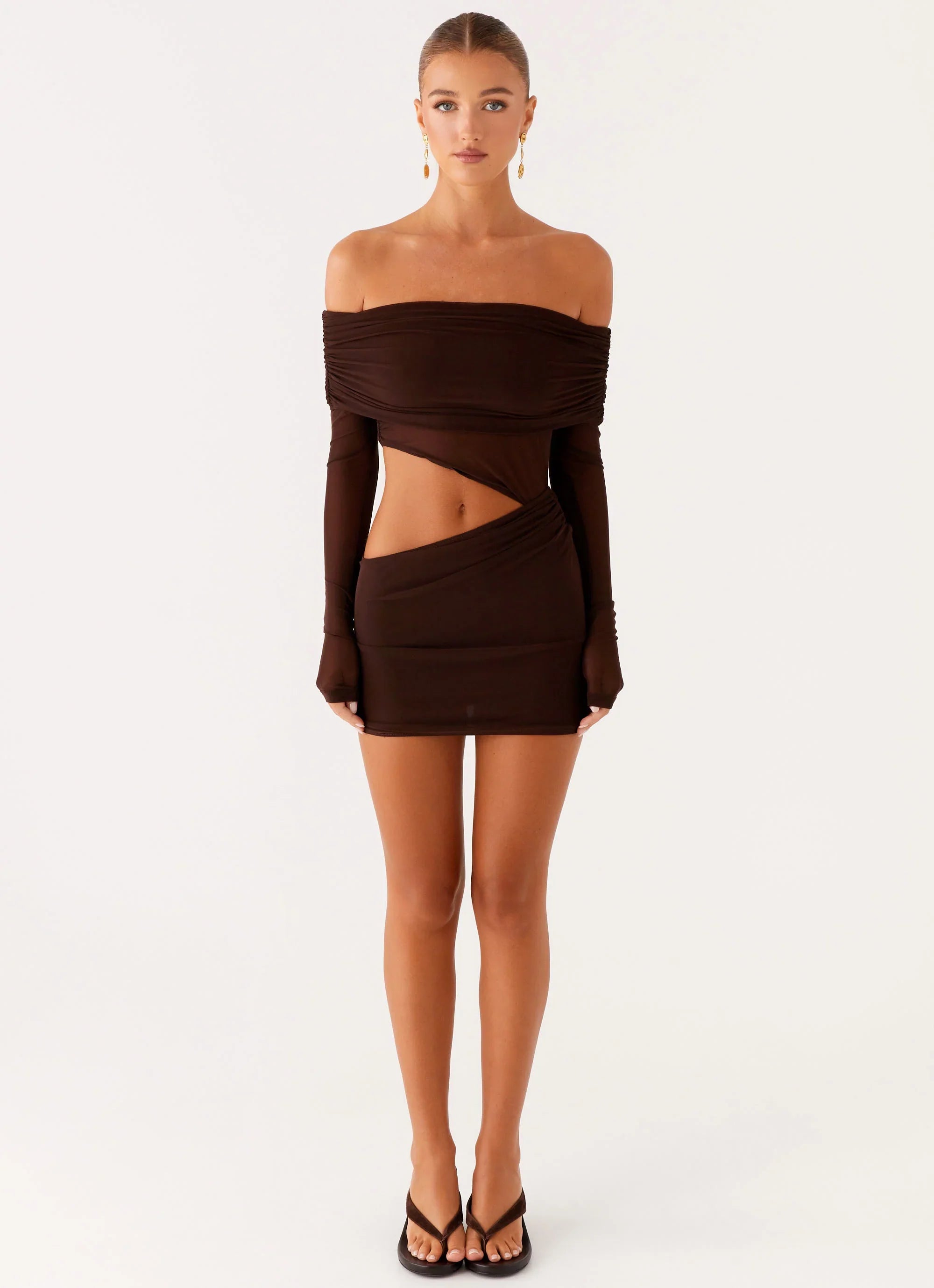 Emery Mini Dress - Chocolate
