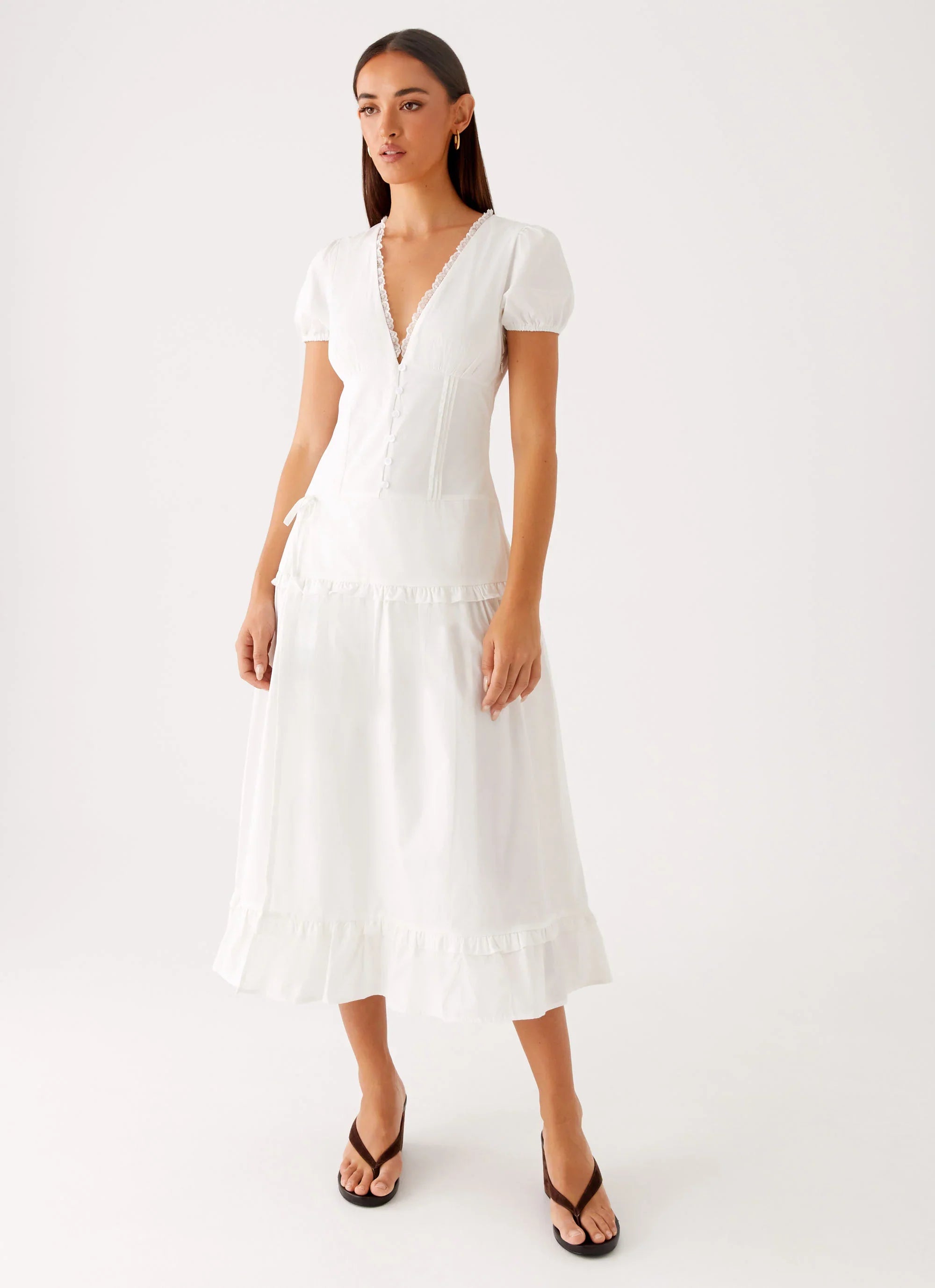 London Midi Dress - White