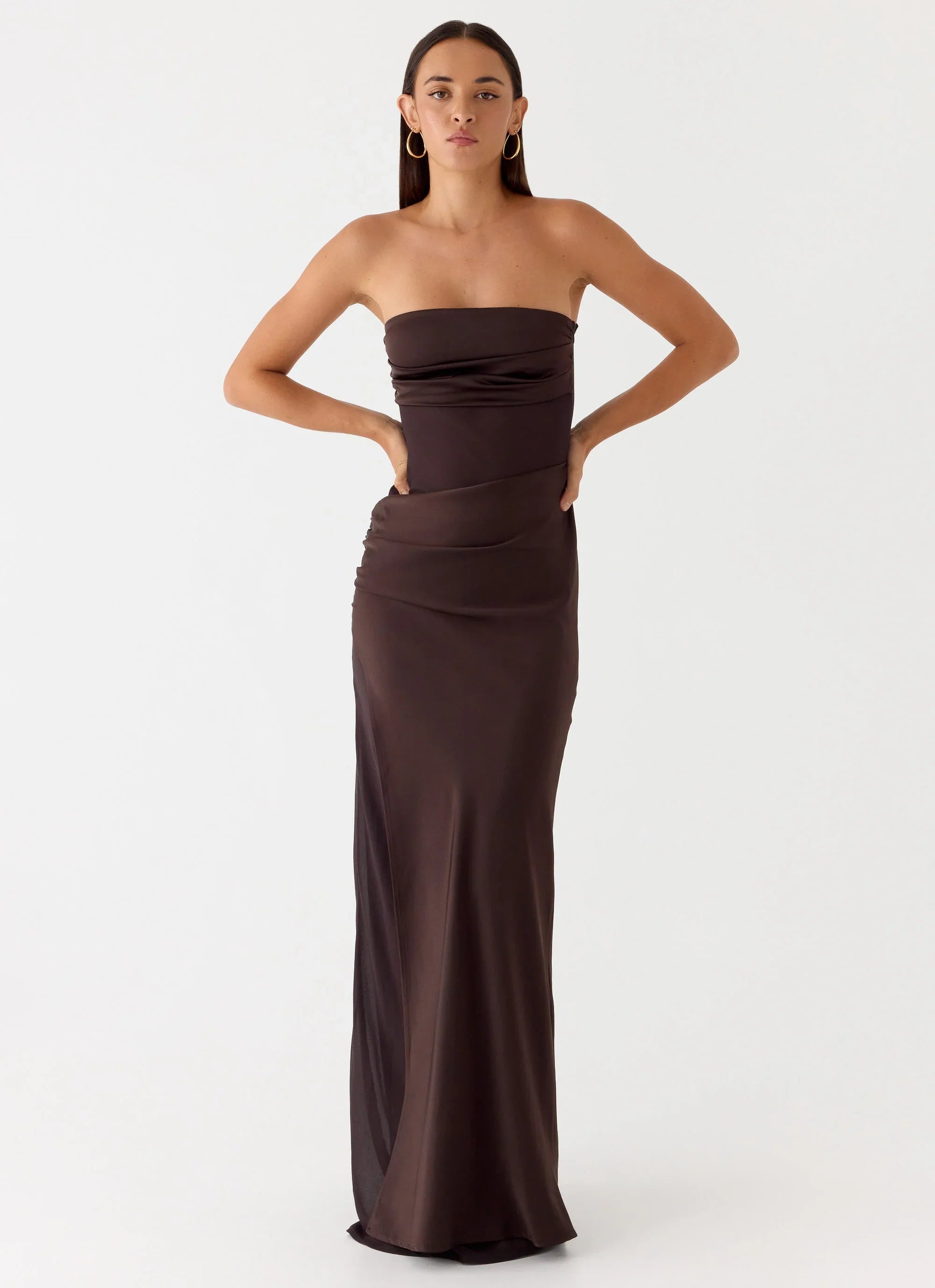 Champagne Skies Maxi Dress - Chocolate