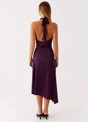Casta Halterneck Midi Dress - Plum