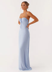 Aveline Bustier Maxi Dress - Blue