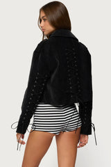 Ryder Faux Suede Biker Jacket