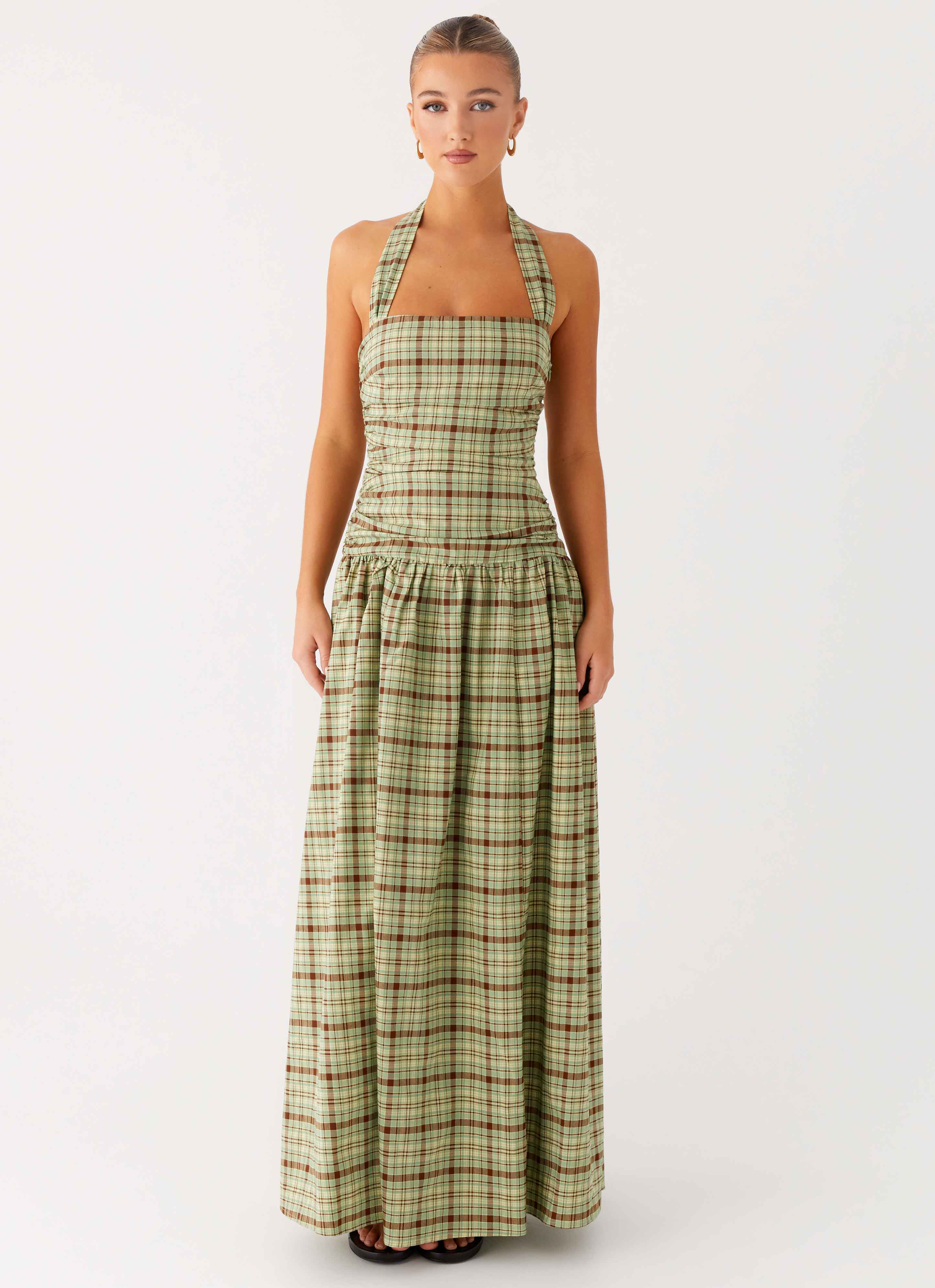 Lilith Maxi Dress - Forest Plaid