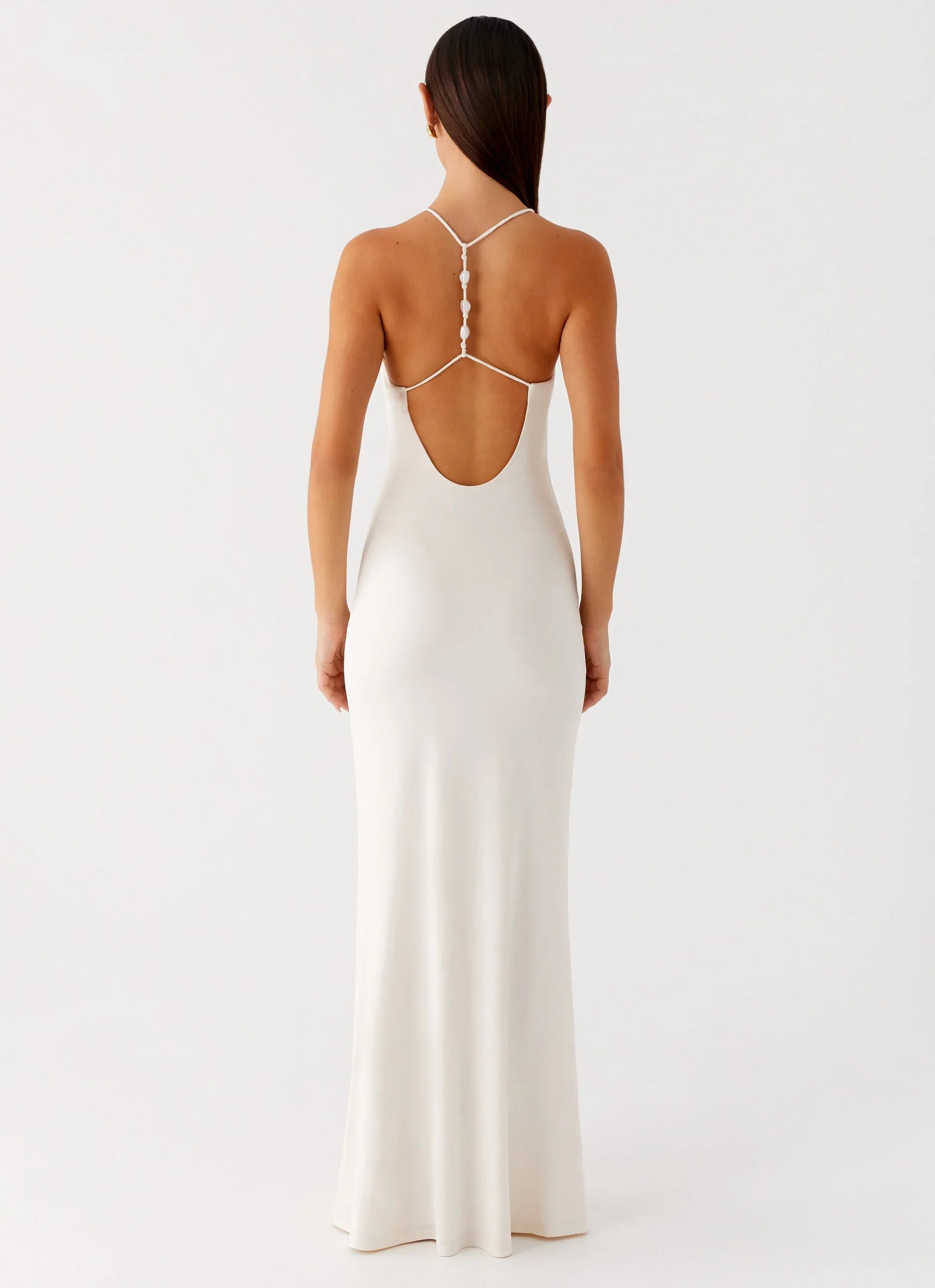 Raffa Pearl Maxi Dress - Ivory